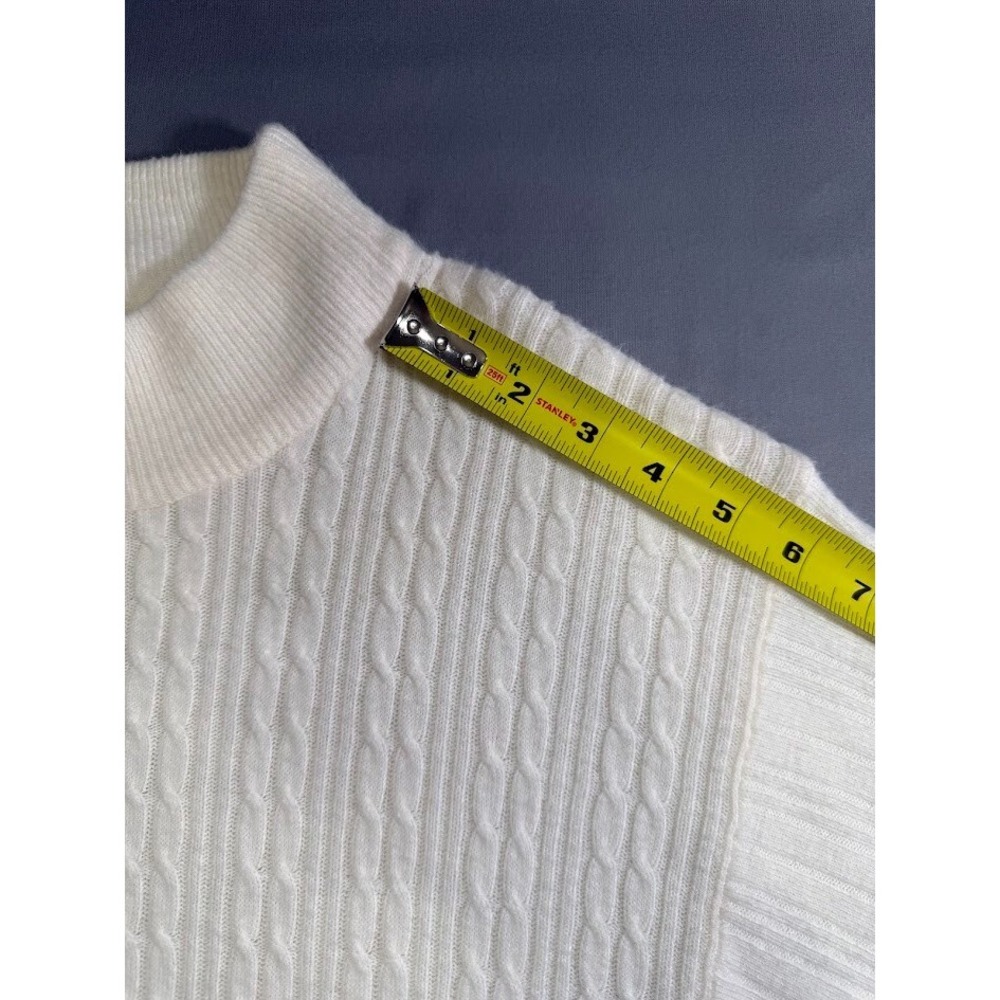 Crystal Kobe Sweater Women Size 2X White Short Sleeve High Neck Knit Casual - Picture 11 of 16